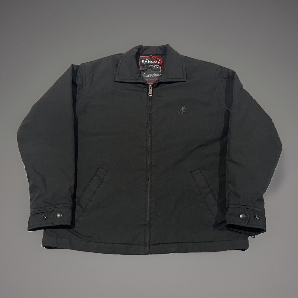Kangol Mens Black Quilt Lined Full Zip Classic Harrington Casual Jacket Small
